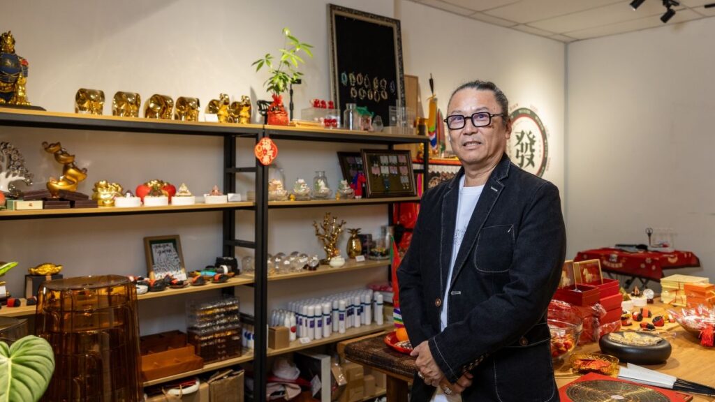 Singaporean feng shui veteran Rex Chong at his Kamisoul Paparexx premises at International Plaza - photo credit EdgeProp Singapore